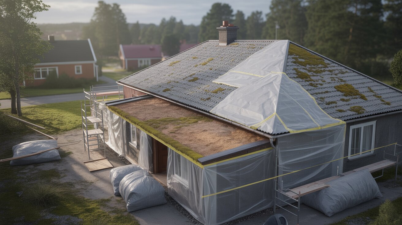 Taksanering av Eternit : Asbest & Renovering